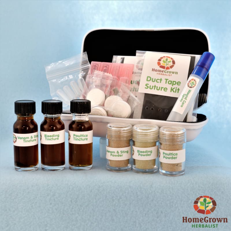 The Cut Bite & Sting Kit - Herb Kits HomeGrown Herbalist Emergency & First Aid Formulas Travel Kit wound kit